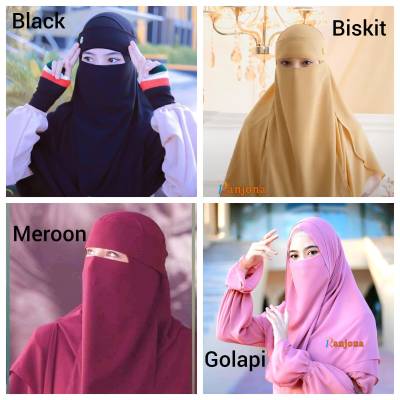 ডায়মন্ড জর্জেট ডাবল লুপ ইনস্ট্যান্ট রেডি হিজাব + নিকাব