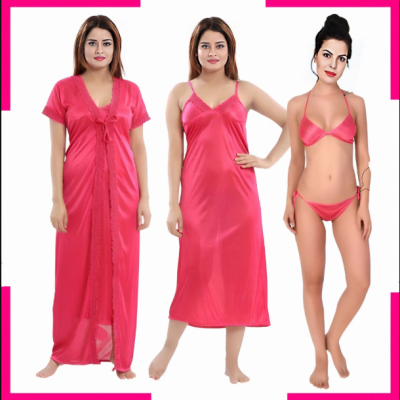 4Pc Night Dress  (Misty Color)